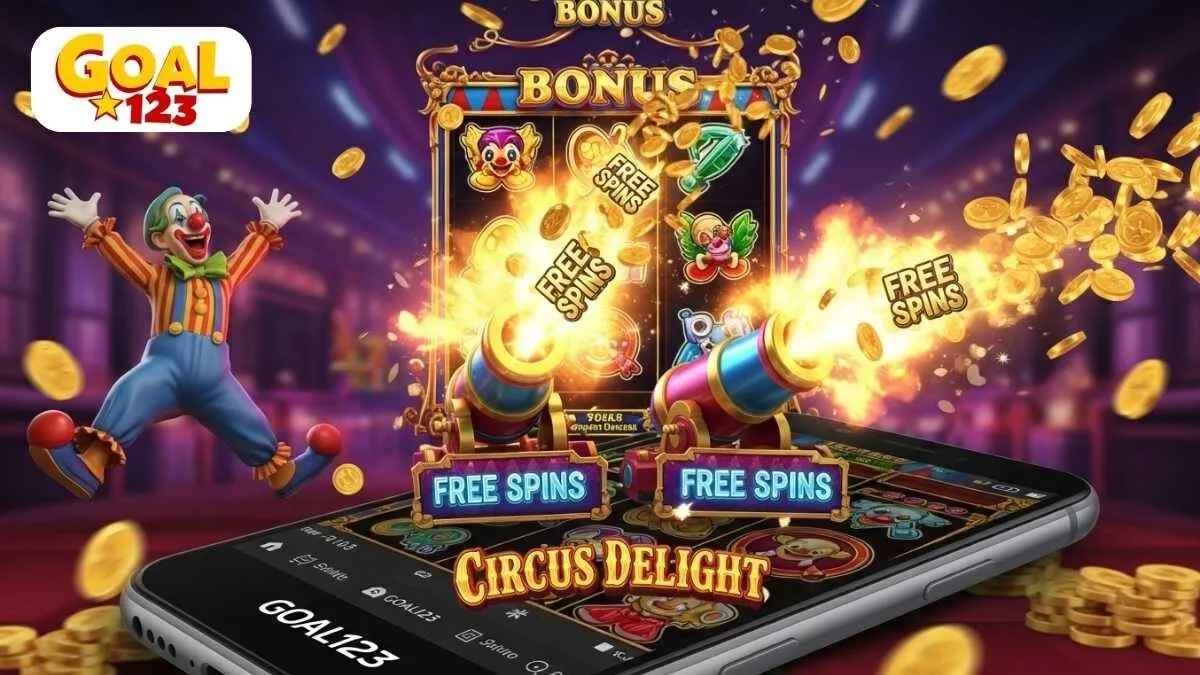 Kích hoạt Tính năng Vòng Quay Miễn Phí trong Circus Delight - Cánh cửa dẫn đến chiến thắng x100,000! Trải nghiệm khoảnh khắc đại bác thần công bắn ra Vòng Quay và Hệ Số Nhân chỉ có tại Goal123