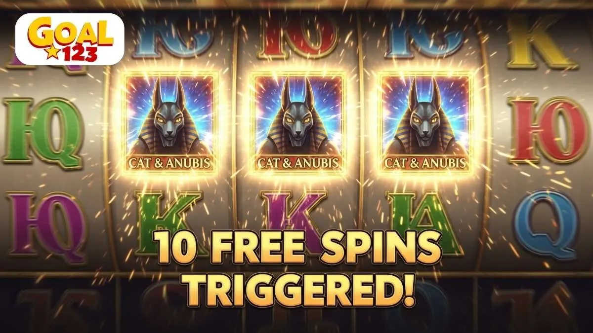 Khoảnh khắc VÀNG: Kích hoạt thành công 10 Free Spins khi 3+ biểu tượng Scatter (Mèo & Anubis) xuất hiện. Đây chính là chìa khóa mở ra vòng bonus với Biểu tượng Mở rộng Đặc biệt